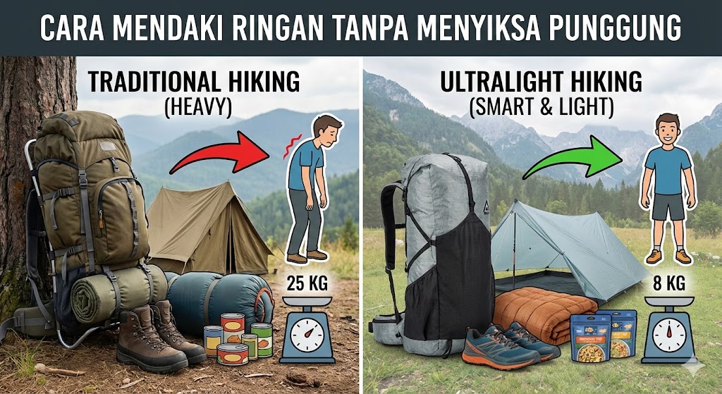 Tips Mendaki Ringan Tanpa Menyiksa Punggung (UL Hiking)