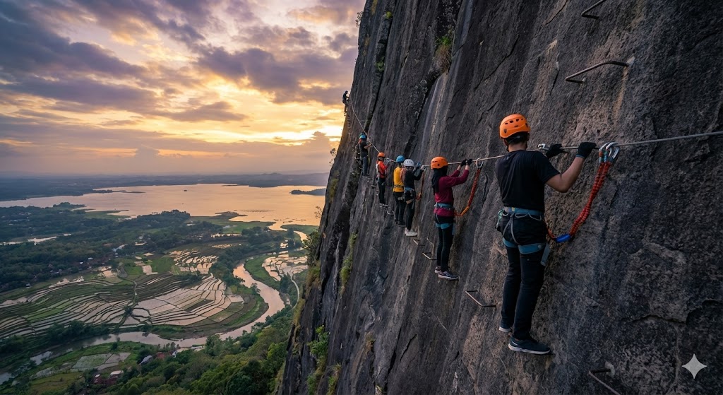 Pengertian Via Ferrata & Serunya Panjat Tebing Gunung Parang